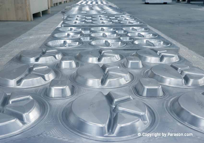 Parason in-house mold manufacturing facility with precision CNC machined molds for biodegradable tableware