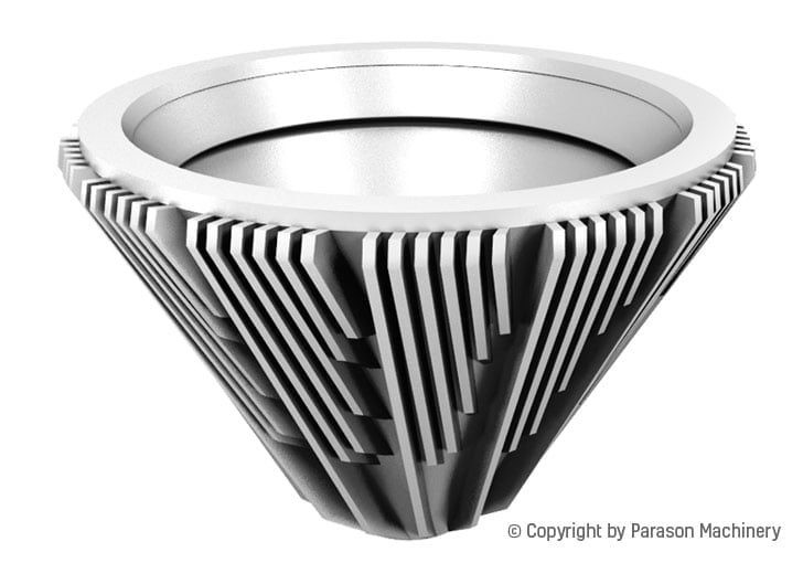 shallow angle conical tricone fillings