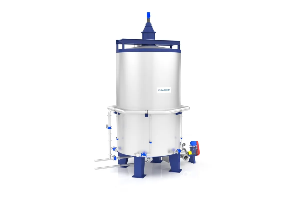 Parason Oxidative Bleach Tower (POBT) — bleaching deinked pulp to restore brightness for tissue and writing paper