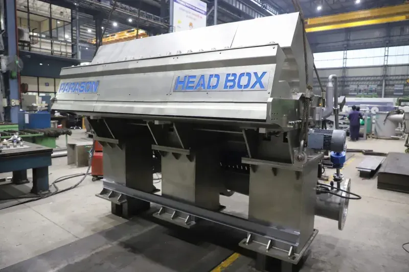 Caixa de entrada hidráulica Parason — componente de máquina de papel fabricado internamente