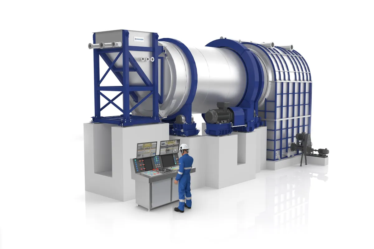 Polpador de tambor SharpEdge Parason — máquina de polpação OCC usada na indústria de papel