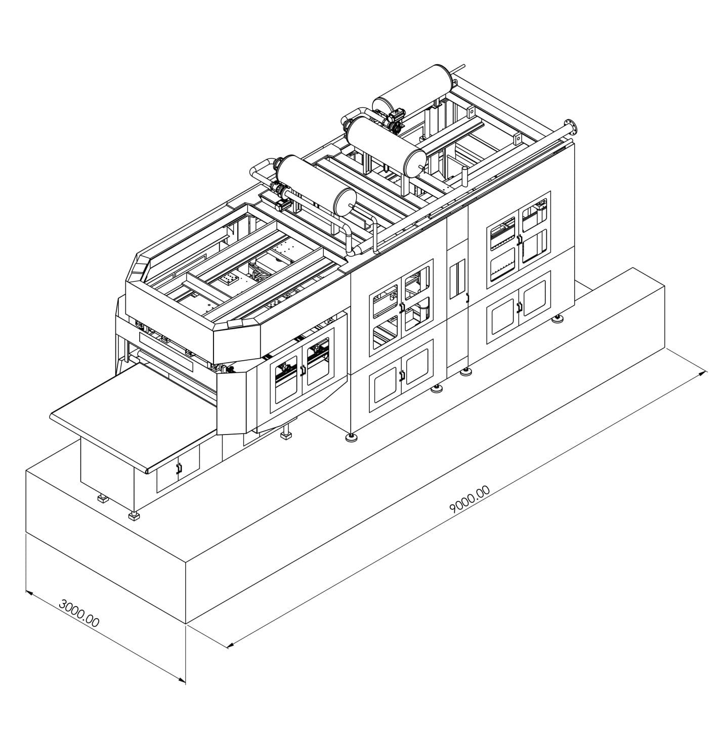 PFA-S1500 Machine Footprint Drawing