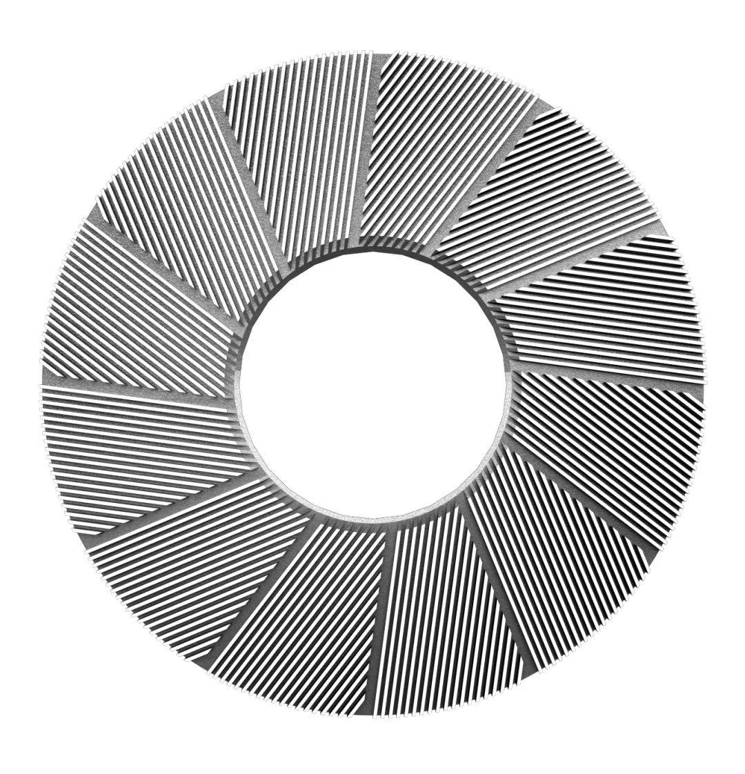 Finedge Milled bar refiner plate with 4-axis CNC milling technology and re-milling capability by Parason