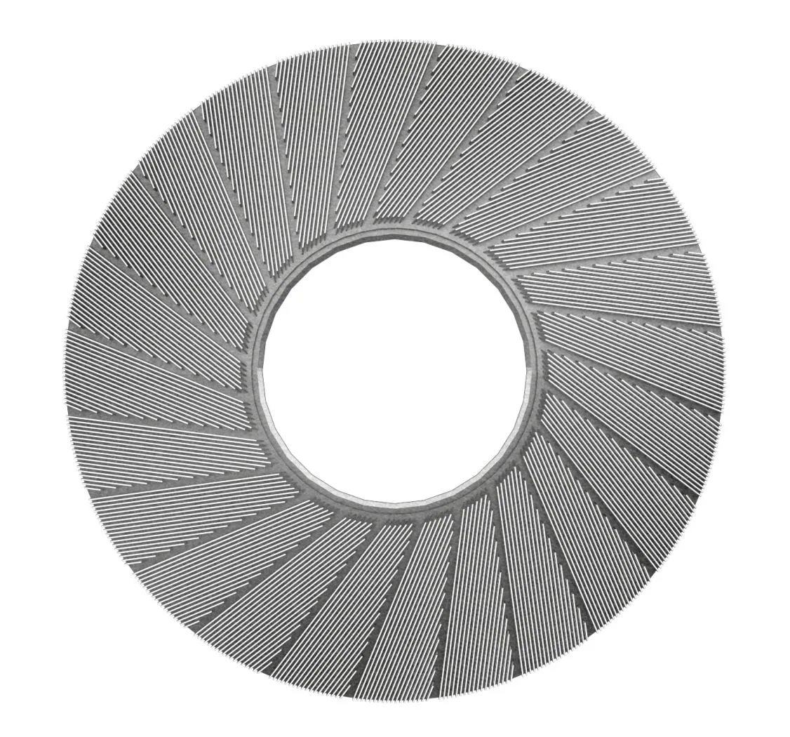 Finedge Welded bar refiner plate with robotic CNC welding and zero draft angle by Parason