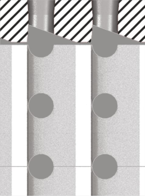 Furo Perfilado - vista superior